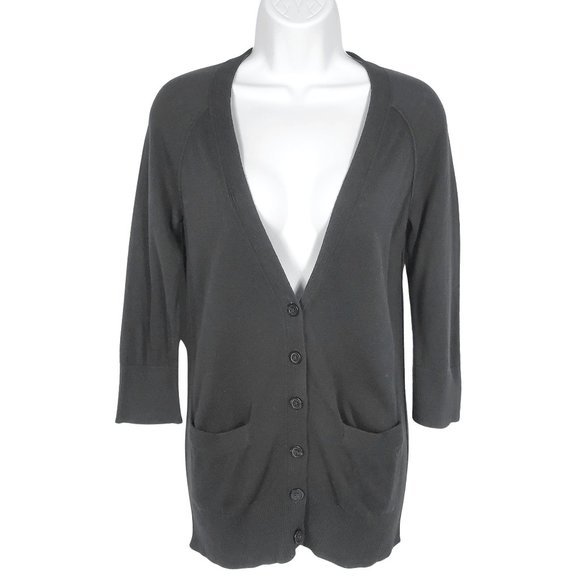 Mossimo Knit Quarter Sleeve Black Cardigan Sweater - Picture 3 of 9